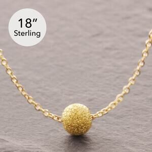 18" Gold Bead Necklace, gold ball necklace, dainty necklace, mini charm 33-29g